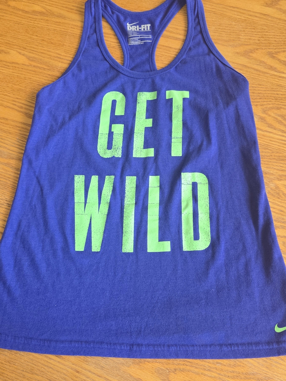 Nike Dri-FIT 'Get Wild' Racerback Tank - Royal Blue with Neon Green